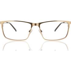 Prescription glasses SmartBuy Collection Square Full Rim Metal Prescription Online Gold Size Free Lenses Blue Light Block Available Gold