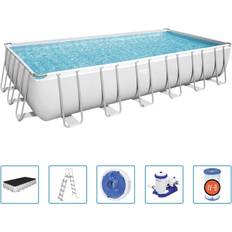 732 x 366 x 132cm Bestway Power Steel Swimming Pool Set Rectangular 732x366x132 cm