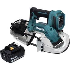 Makita Sierras de cinta Makita dpb 183 M1 Sierra de cinta sin cable 18 v 66 mm sin escobillas 1x Batería 4,0 Ah sin cargador