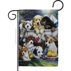 Polyester Garden Decorations Breeze Decor 60046 Pets Bath Time 2-Sided Impression Garden