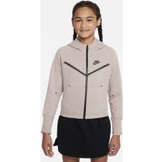 Nike tech fleece beige hoodie Nike Girl's Sportswear Tech Fleece Full Zip Hoodie - Diffused Taupe/Black (CZ2570-272)