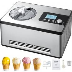 Máquinas de Helado VEVOR Automatic Ice Cream Maker with Built-in Compressor, 2 Quart No Pre-freezing Fruit Yogurt Machine, Stainless Steel Electric Sorbet Maker, 3 Modes