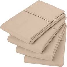 Utopia Bedding 4 Pack Pillow Case Beige