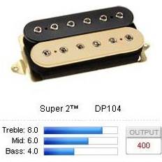 Svarte Pickuper DiMarzio DP104BC Pickup Humbucker Super 2 Black/Cream