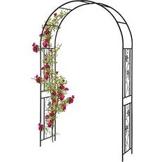 Trellises Studio 2.2m Garden Arch Flowers Black