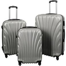 Borg Living Resväskset 3 St Praktiska Hardcase Mussla Grå