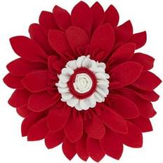 Red Complete Decoration Pillows Saro FT123.R13R 13 Felt Flower Round Complete Decoration Pillows Red