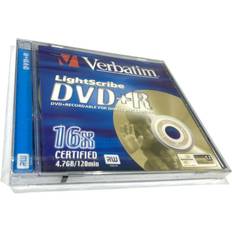 CD & Vinyl Storage Verbatim Lightscribe DVD+R 16x 4.7GB Jewel Case