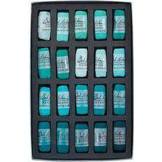 Turquoise Crayons Jack Richeson Richeson Soft Handrolled Pastels Turquoise Greens, Set of 20