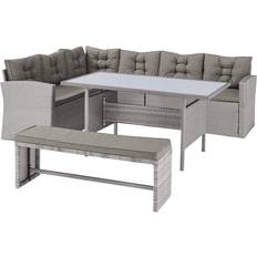 GRS Osprey 4PC Rattan Corner Cover Patio Dining Set