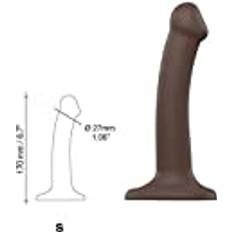 Strap-on-Me – Bendable Dildo – Semirealistisk med dubbel densitet – kraftfull sugkopp – silikon med dubbel densitet – ftalatfri – allergivänlig – storlek S – choklad