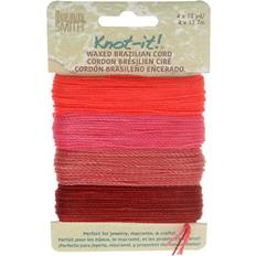 Polyester Sewing Thread Knot-It Waxed Brazilian Cord 2-Ply Polyester Four 15 Yard Bundles Floral Vibes