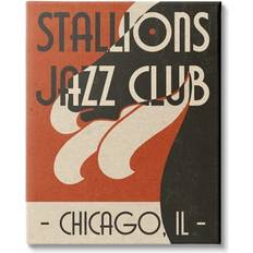 Wall Decorations Stupell Industries Stallions Jazz Club Retro Abstract Horse Chicago Wall Decor