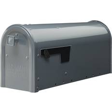 Architectural Mailboxes Edson Galvanized Steel Post Mount Mailbox EM110GMAM Grey Medium Capacity