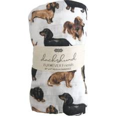 Mud Pie Kids Dachshund Swaddle Blanket in Brown Cotton