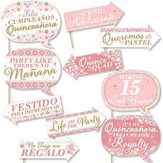 Photoprops Big Dot of Happiness Funny Mis Quince Anos Quinceanera Sweet 15 Birthday Party Photo Booth Props Kit 10 Piece