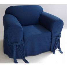 Cotton Loose Chair Covers Classic Slipcovers Classic Cotton Duck Loose Chair Cover Blue