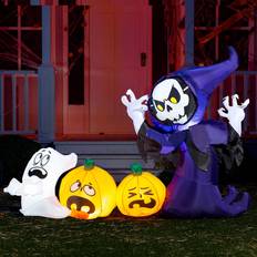 Halloween Decoraciones Inflables Joiedomi 6 Foot Large Reaper Catching Ghost Inflatable Decoration Orange/Purple/White One-Size