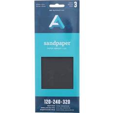 Black Crafts Art Alternatives Sandpaper Sheets 3.75 x 9 3/Pkg Multi-Pack Peggable