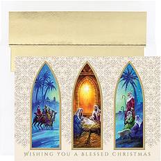 Cards & Invitations Jam Paper Christmas Card Sets Christmas Triptych 16/Pack