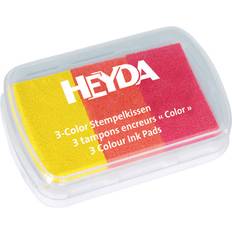 Orange Stämpeldynor HEYDA Stempelkissen 3-Color, gelb/orange/rot