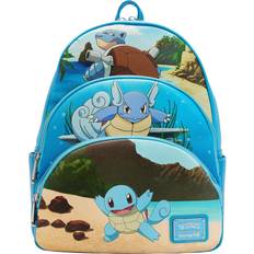 Brown School Bags Loungefly Pokemon Squirtle Evolution Triple Pocket Backpack blue