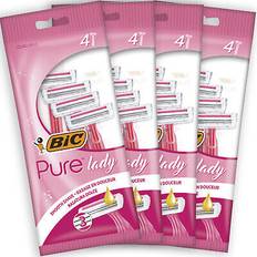 Bic Barbertilbehør Bic pure 3 lady pink women's disposable razors bundle of 4 packs of 4