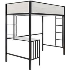 Loft Beds Novogratz Axel Metal Loft Bed with Desk Shelves