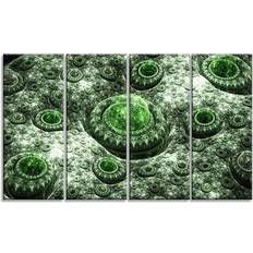 Design Art Exotic Fractal Landscape Green Framed Art 48x28"