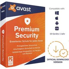 Office Software Avast premium security 2023/2024 10 geräte, 3 jahre, download
