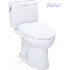 Toilets Toto WASHLET Drake II 1G Two-Piece Elongated 1.0 GPF Toilet with Flush WASHLET S7A Contemporary Bidet Seat White MW4544736CUFGA#01