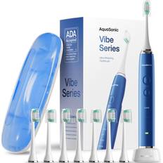 Electric Toothbrushes & Irrigators AquaSonic Series Ultra Whitening Toothbrush w/ 8 Dupont Brush heads & One Travel Case Sapphire blue Sapphire blue