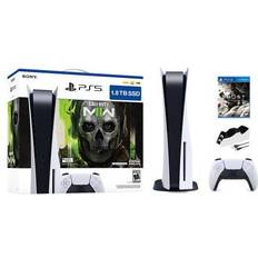 Game Consoles Sony PlayStation 5 Upgraded 1.8TB Disc Edition Call of Duty Modern Warfare II Bundle with Ghost of Tsushima and Mytrix Controller Charger