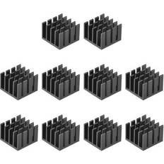 Computer Cooling Uxcell 14x14x10mm Black Thermal Self Adhesive Aluminum Heatsink Electronic Radiators