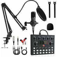 Podcast interface Squarock Podcast equipment bundle,audio interface with all-in-one dj mixer and studio bro