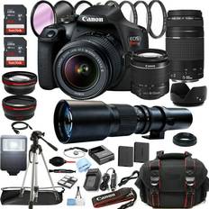 Mirrorless Cameras Canon EOS Rebel T7 DSLR + 18-55mm + 75-300mm + 500mm