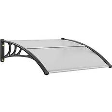 Blanc Accès au Toit VEVOR Blanc Auvent de Porte d'Entrée 965x1017 mm Polycarbonate Transparent UPF 50+ Support ABS Résistant Abri de Protection Contre les UV, la Pluie, la Neige