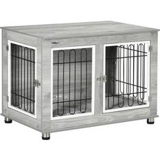 Pawhut D02-138V70GY Dog Crate Furniture Large 90x65cm