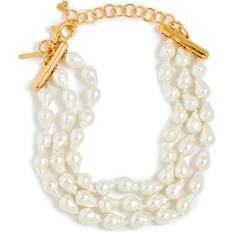 Lele Sadoughi Jackie Pearl Triple Row Choker in Ivory