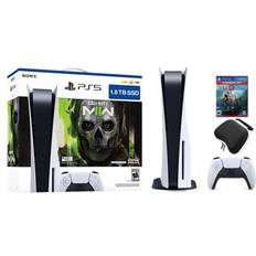 Game Consoles Sony PlayStation 5 Upgraded 1.8TB Disc Edition Call of Duty Modern Warfare II Bundle with God of War and Mytrix Controller Case