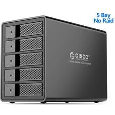 External Enclosures Orico ORICO Tool-free USB 3.0 to SATA 5 Bay External 3.5-inch SATA SDD Hard Drive Enclosure with Safety Lock for Laptop PC Mac OS [Without RAID Function]