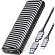 ORICO Aluminium NVMe M.2 SSD Enclosure USB3.2 Gen2 10Gbps USB C Support Up to 4TB SSD With C to C/A 2-in-1 Cable With Built-in Cooling Vest