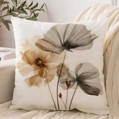 Shein 1pc Plant Print Cushion Cover Komplett dekorationskudde Multifärgad (114.3x114.3cm)