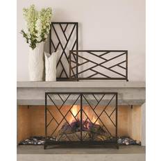 Gold Fireplaces Global Views Chinoise Fret Bronze Fireplace Screen