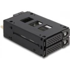 2.5 tum - NVMe Externa lagringschassin DeLock 47019 2 x 2,5 tum enhetsfack för hårddiskar svart