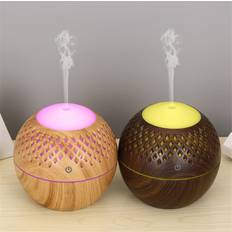 Led diffuser Teknikproffset Luftfukter/Aroma Diffuser i lett tredesign med LED