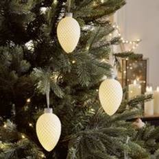 Ceramic Christmas Decorations Lights4fun Ceramic Pinecone LED Bauble Warm Christmas Tree Ornament