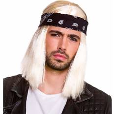 Gule Lange parykker Kostumer Wicked Costumes 90'er Rocker Paryk Med Bandana
