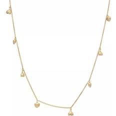 Rachel Jackson London Untamed Love Art Deco Hearts Chain Necklace, Gold
