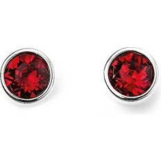 Beginnings womens july swarovski birthstone silver/red